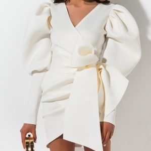 MADLY IN LOVE PUFFY SLEEVES MINI DRESS